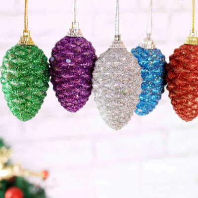 

New Hot Christmas Colored Pine Cones Christmas Sequins Colored Balls Christmas Tree Ornaments Decorative Ball Crafts