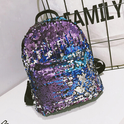 

Tailored Women Fashion School Style Sequins Travel Satchel School Bag Backpack Bag