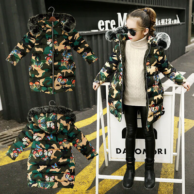 

Children Girl Winter Warm Coats Jacket Kid Zipper Thick Hoodie Outerwear Clothes