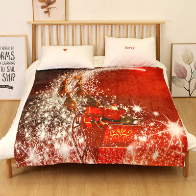 

Toponeto Christmas Blanket Flannel Fabric Sofa Bed Blanket 150X200CM