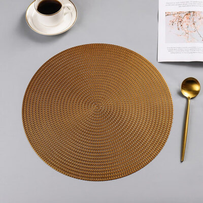 

PVC Hollow Round Non Slip Insulation Cup Mat Washable Hotel Restaurant Home Decor Placemat