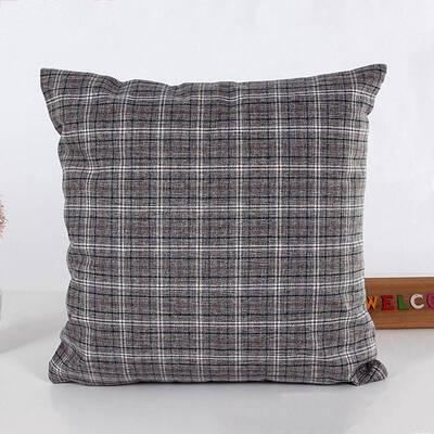 

Color Lattice Printed Linen Sofa Hug Pillowcase Bay Window Decoration Cushion Cover
