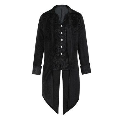 

Gobestart Fashion Mens Tailcoat Jacket Goth Steampunk Uniform Costume Praty Outwear Coat