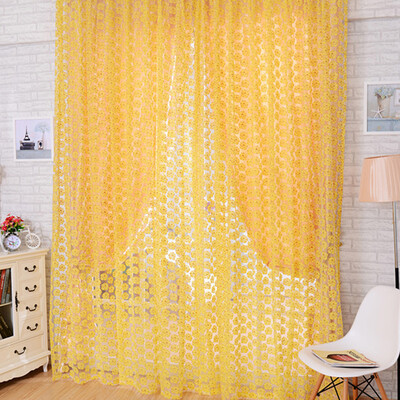 

Window Curtain Rose Pattern Sheer Voile Tulle Valances Balcony Curtain
