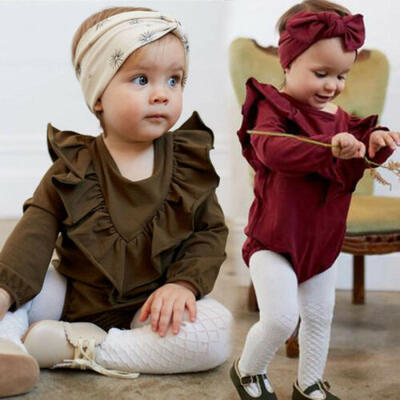 

Newborn Infant Baby Girl Clothes Jumpsuit Romper Bodysuit Headband Outfits Set