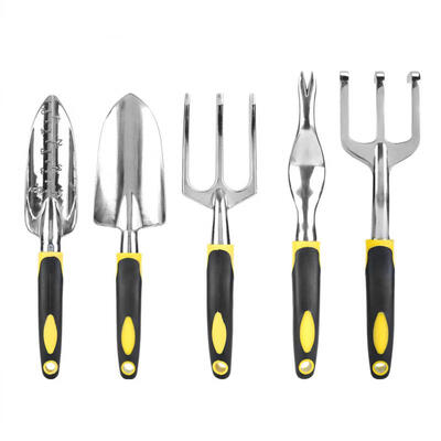 

Greensen 5Pcs Gardening Yard Hand Plastic Garden Trowel Shovel Spade Rake Yellow Tool Set