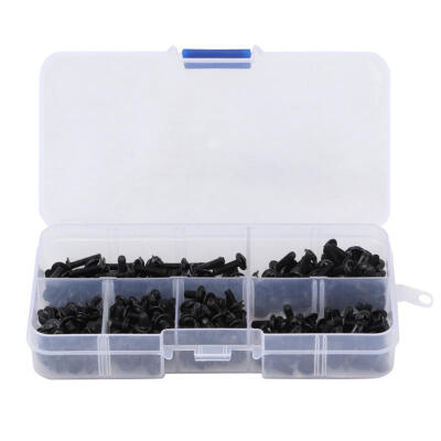 

Greensen 300pcs M3 Cross Round Head with Washer Carbon Steel Screw Bolt Assortment Set