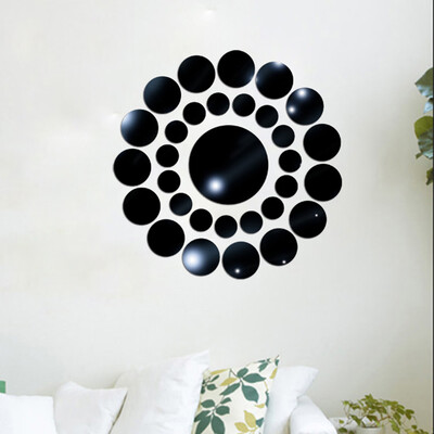 

Gobestart 31X Round Mirror Wall Sticker Acrylic Surface Decal Home Room DIY Art Decor BK