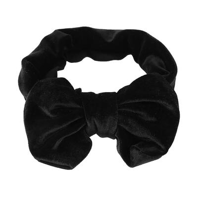

Cute Pleuche Baby Headband Solid Color Headwear Bowknot Performance Hairpin