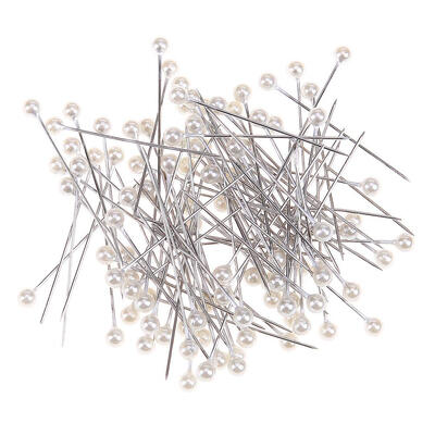 

100pcs Round Pearl Head Sewing Needles Stitch Pins Wedding Bride Corsage