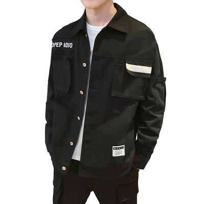 

ZHUO DENG NU Mens Workwear Jacket Loose Multi Pocket