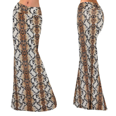 

Roseonmyhand Womens High Waist Geometric Stitching Print Bodycon Long Maxi Skirt
