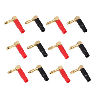 

Connector with Black Red Banana Plug at Right Angle 24 K Plated Banana Cable Screw Plug Connector