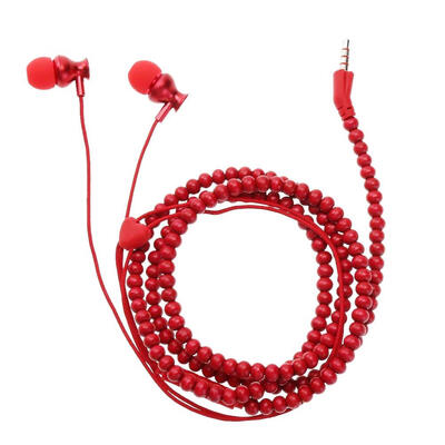 

35mm Creative Bead Bracelet Metal Stereo Wired In-ear Earphone with Mic