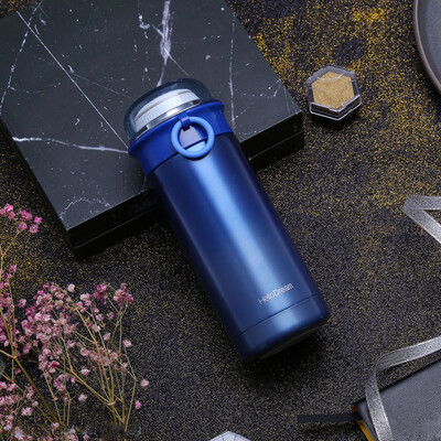 

Siaonvr Sports Water Bottle Stainless Steel Gradient Transparent Cover Cup Insulated