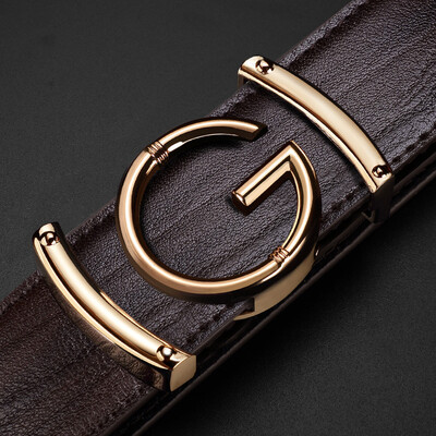 

Guangzhou factory belt mens leather Korean casual business belt mens youth fashion smooth buckle belt belt men