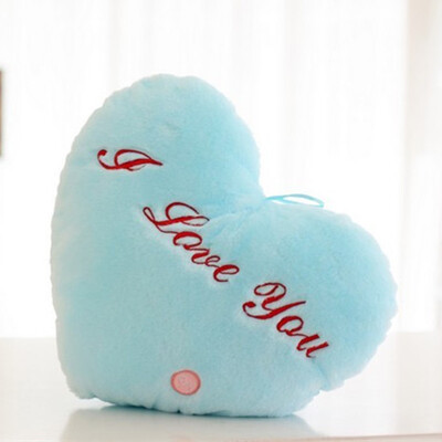 

Love Heart Shape Cushion Colorful LED Plush Toyslight-emitting Pillowbaby Toys For Children Kids Gift