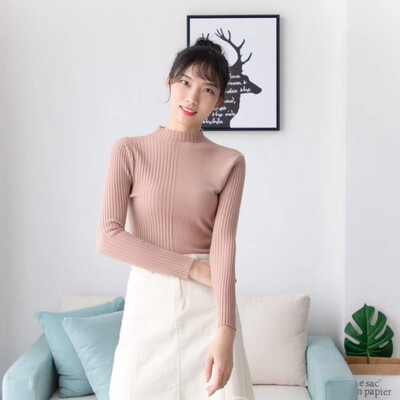 

9 Colors Women Sweaters Autumn Winter Solid Knitted Sweater Pullover Female O-Neck Slim Jumper Pull Femme Hiver Knit Tops