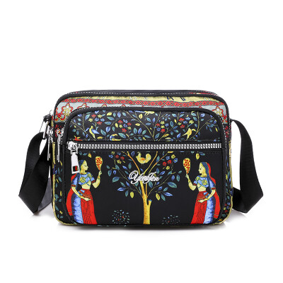 

Ethnic Wind Printed Bag Easy&Easy Travel Canvas Bag Women Slant Small Bag Oxford Bag