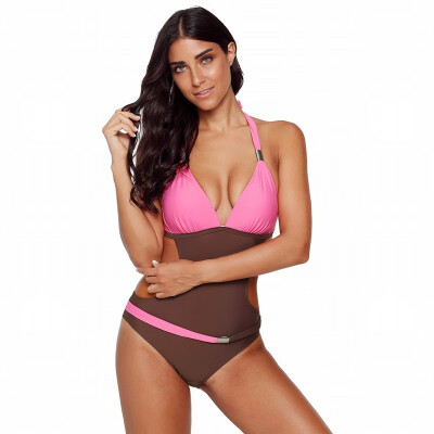 

Sling big chest gathered one-piece swimsuit bikini