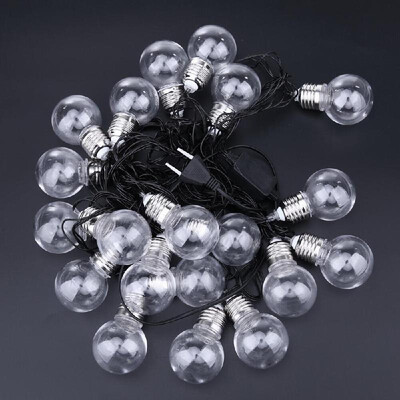 

6M 20 LED Clear Globe Indoor Outdoor Decoration Plastic Bulb Festoon Party Garden Yard Fence Lamp Holiday String Lights