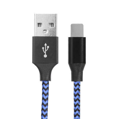 

8Pin Charger Cable Nylon Braided Fast Charging Data Cable for iPhone Blue