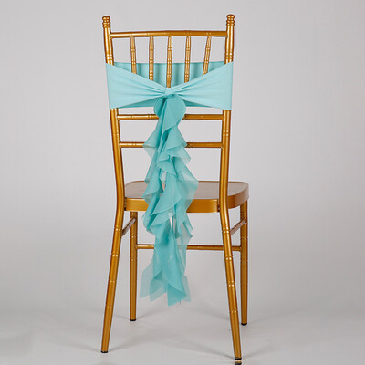 

Chair Sash Bow Flounce Elastic Chair Ribbon Back Tie Bands for Wedding Party Ceremony Banquet