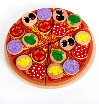 

Siaonvr Pizza Wooden Toys Food Cooking Simulation Tableware Children Kitchen Pretend