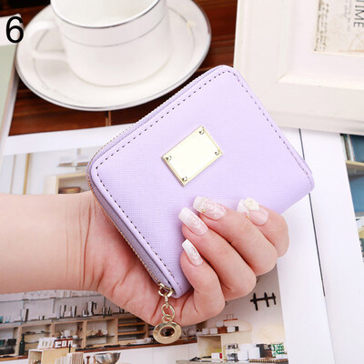 

Women Faux Leather Small Mini Wallet ID Card Holder Zip Coin Purse Handbag