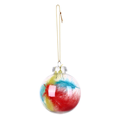 

Christmas Tree Gift Hanging Decoration Transparent Ball Decoration With Berry Feather Pearl Plush Dot For Festival Decoration