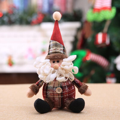 

Cartoon Doll Children Snowflake Plaid Doll Christmas Tree Ornaments Hanging Christmas Ornaments Snowflake Hanging Piece