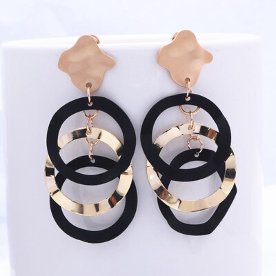 

EK608 Geometric Metal Spray Heart Flower Leaf Waterdrop Earrings for Women Statement Trendy Jewelry Brincos Party Pendientes