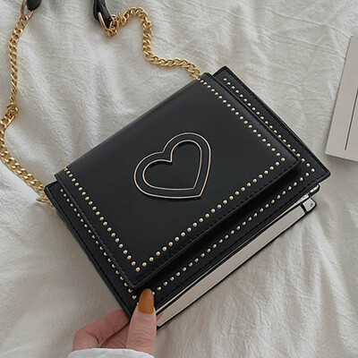 

Minority bag woman 2019 new Korean version of love single shoulder oblique satchel cute peach heart chain bag