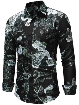 

Allover Flower Print Long Sleeve Shirt