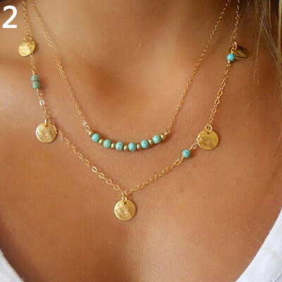 

Women Lady Fashion Multilayer Choker Pendant Necklace Xmas Gift Boho Jewelry