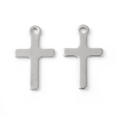 

304 Stainless Steel Pendants Cross Stainless Steel Color 165x10x06mm Hole 14mm