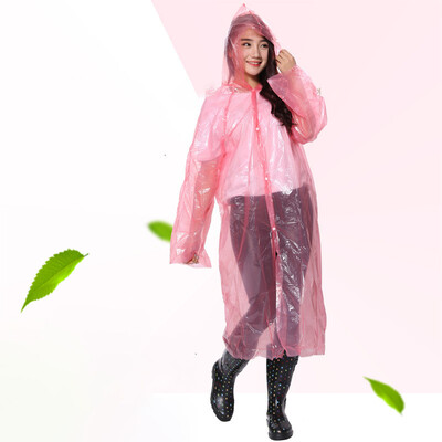 

PEVA Adult Raincoat Clear Waterproof Disposable Rain Poncho Hood Unisex 10 Style
