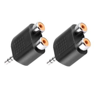 

2pcs 35mm 18 TRS Male to 2 RCA Female Y Splitter Stereo Adapter Converter