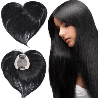 

6 inch Hair Toppers for Women Human Hair 100 Remy One Piece Clip in Topper Extension Straight Toppiece Hair for Thinning Hair