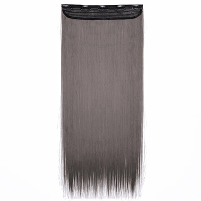 

Synthetic Fiber Clips in on Hair Extension 34 Full Head One Piece 5 Clips Long Silky Straight Curly Wavy