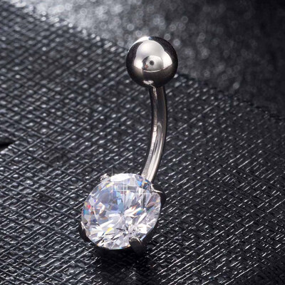 

Fashion Children Circle Zircon Navel Belly Button Ring Bar Body Piercing