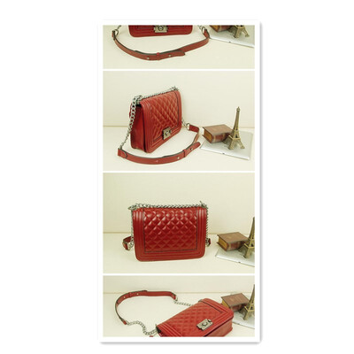 

New leather ladies handbag fashion casual shoulder Messenger bag chain sheepskin bag