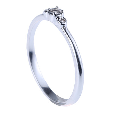 

High Quality Elegant Goldsilver Color 3 Zircons Stone Rings Bridal Wedding Ring Women Wholesale
