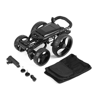 

TOMSHOO Golf Cart Compact Folding 4 Wheel Golf Push Cart Trolley for Golf Bag