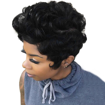 

〖Follure〗Women Short Black Front Curly Hairstyle Synthetic Hair Wigs For Black Women