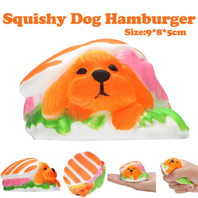 

Tailored 9cm Dog Hamburger Squishies Slow Rising Squeeze Scented Stress Relieve Toy