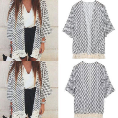 

Women Summer Floral Shawl Kimono Cardigan Tops Beach Cover Up Blouse Beachwear