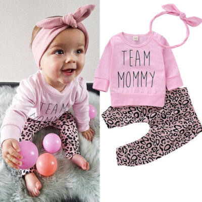 

Newborn Toddler Infant Kid Baby Gial Clothes T-shirt TopsPants Outfits 3PCS Set