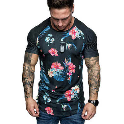 

Toponeto Summer Mens Casual Fashion Short Print Round Neck Fitness T-shirt Top Blouse