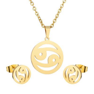 

Luxury Gold Color Women Infinite Owl Love Heart Fatima Hand Necklace Earrings Stainless Steel Bridal Wedding Jewelry Sets